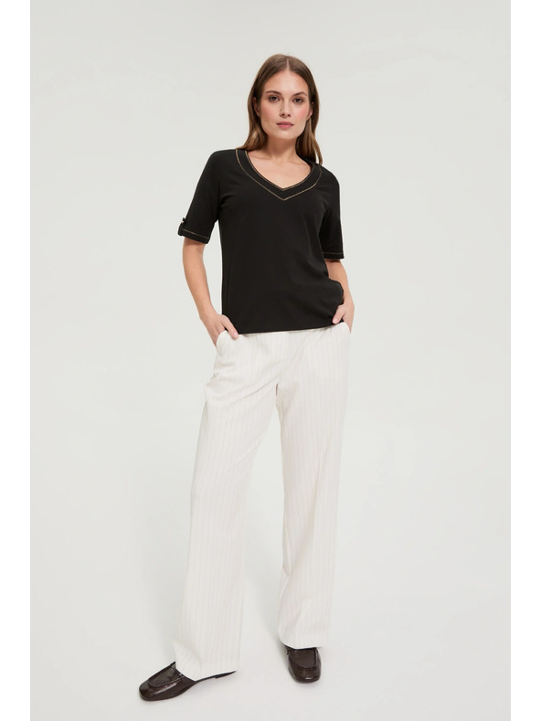 Moodo Bluza s V izrezom crna Moodo