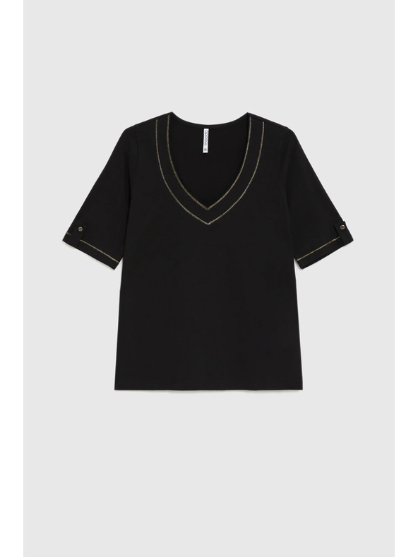 Moodo Bluza s V izrezom crna Moodo