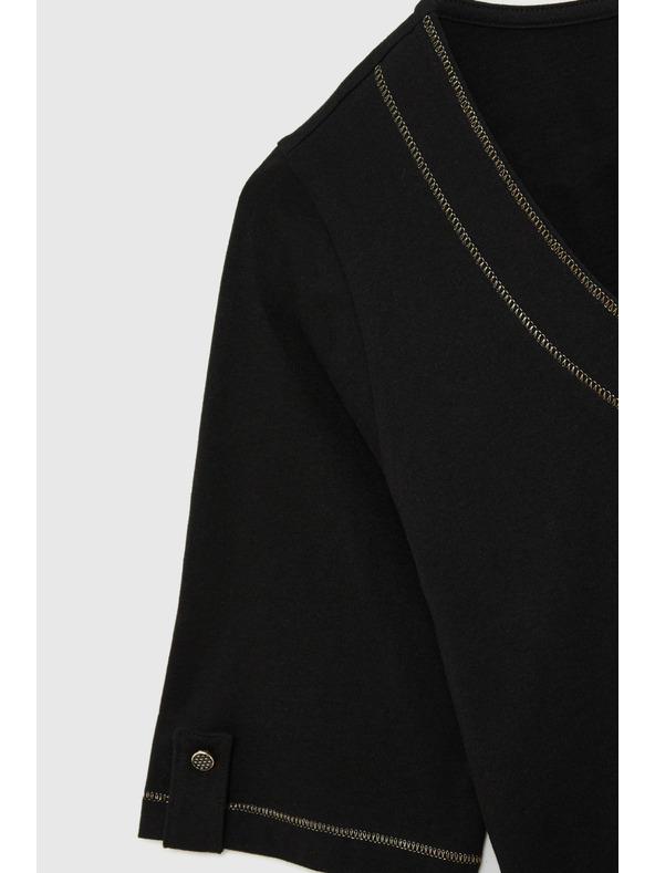 Moodo Bluza s V izrezom crna Moodo