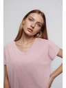 Moodo Pamučna majica s V izrezom svjetlo ružičaste Moodo