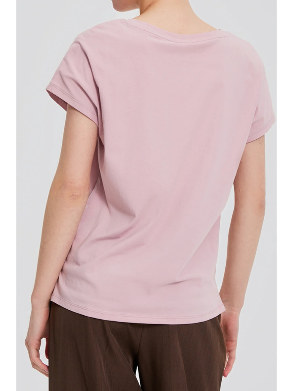 Moodo Pamučna majica s V izrezom svjetlo ružičaste Moodo