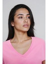 Moodo Pamučna majica s V izrezom ružičaste Moodo