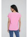 Moodo Pamučna majica s V izrezom ružičaste Moodo