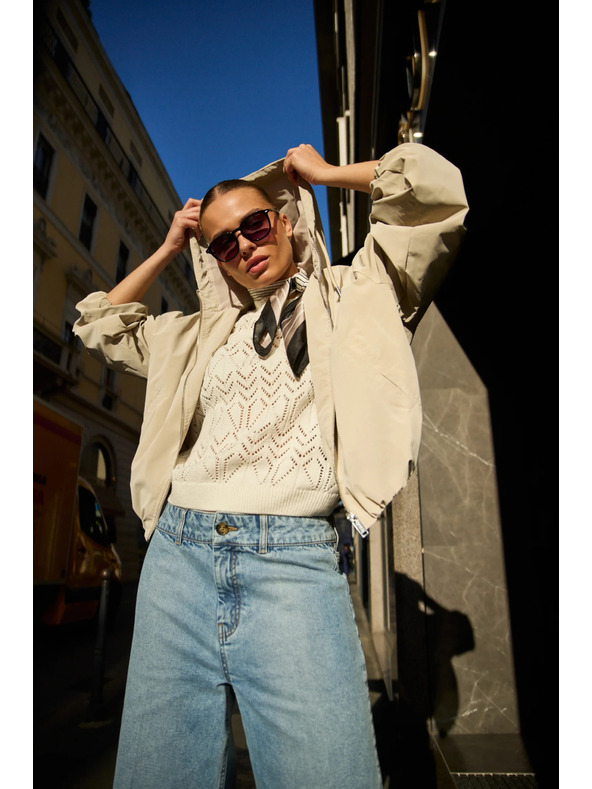 Moodo Tanka jakna sa kapuljačom bež Moodo