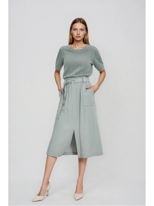 Moodo Suknja od viskoza maslinasto zelena Moodo