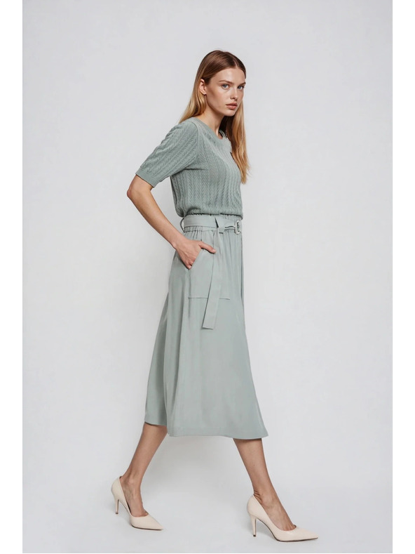 Moodo Suknja od viskoza maslinasto zelena Moodo