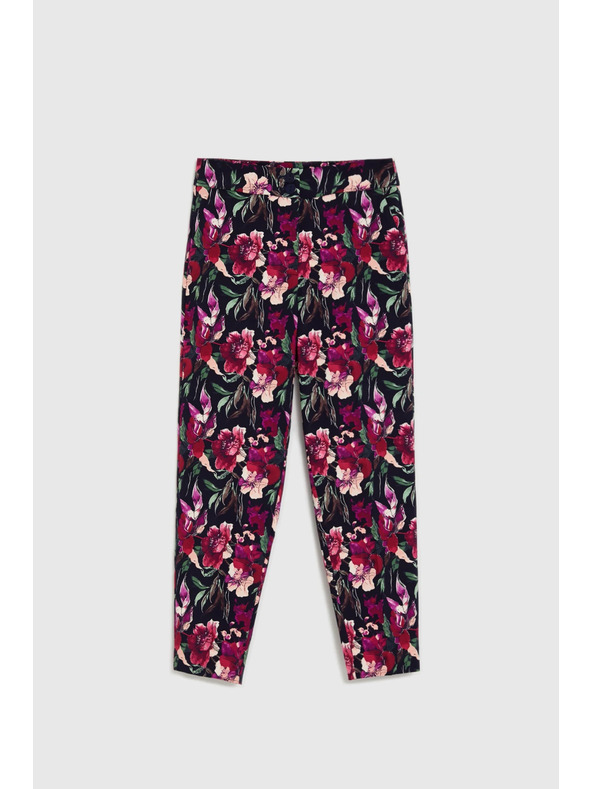 Moodo Hlače sa cvjetovima tamno plave Moodo