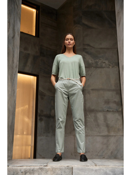 Moodo Pamučne hlače maslinasto zelene Moodo