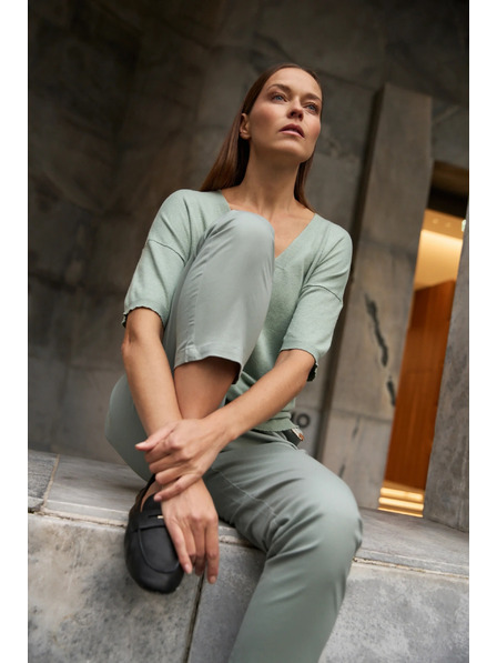 Moodo Pamučne hlače maslinasto zelene Moodo