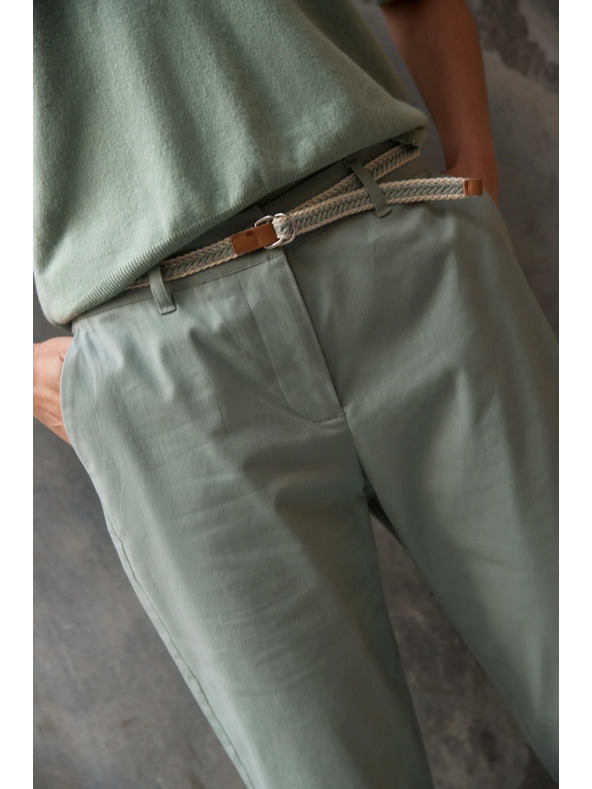 Moodo Pamučne hlače maslinasto zelene Moodo