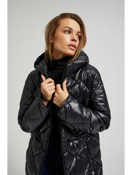 Moodo Prošivana jakna sa zateznom vezom crna Moodo