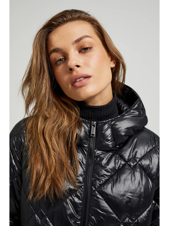 Moodo Prošivana jakna sa zateznom vezom crna Moodo