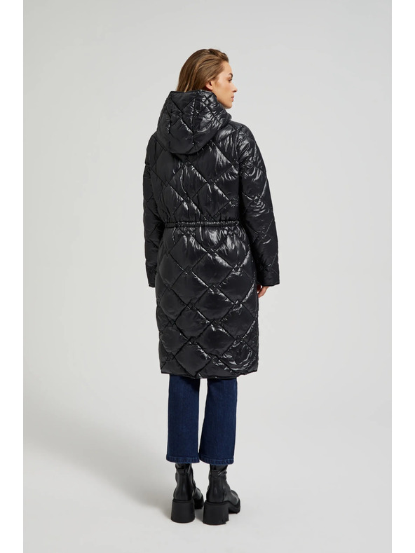 Moodo Prošivana jakna sa zateznom vezom crna Moodo