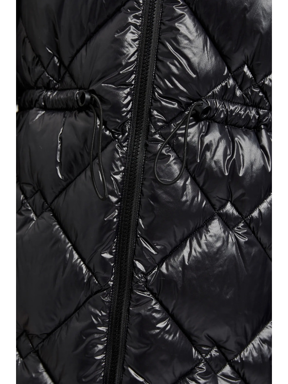 Moodo Prošivana jakna sa zateznom vezom crna Moodo