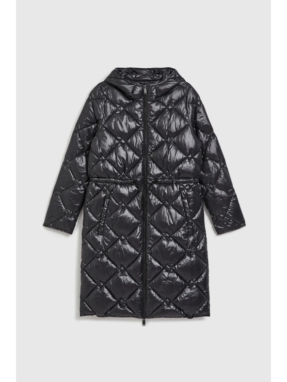 Moodo Prošivana jakna sa zateznom vezom crna Moodo