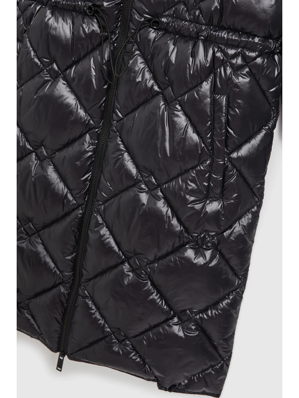 Moodo Prošivana jakna sa zateznom vezom crna Moodo