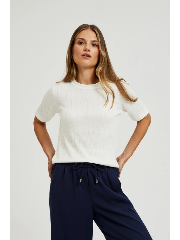 Moodo Viskozni pulover s metalnom niti bijela Moodo