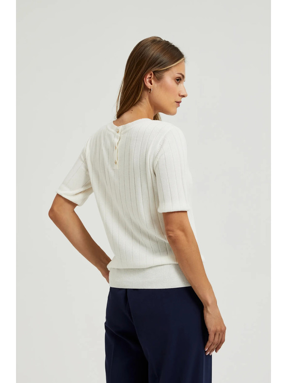 Moodo Viskozni pulover s metalnom niti bijela Moodo