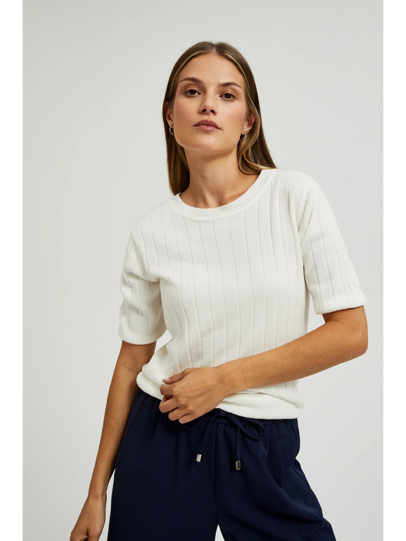 Moodo Viskozni pulover s metalnom niti bijela Moodo