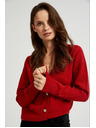 Moodo Kardigan s dugmadima u obliku ruže crvena Moodo
