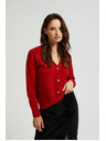 Moodo Kardigan s dugmadima u obliku ruže crvena Moodo