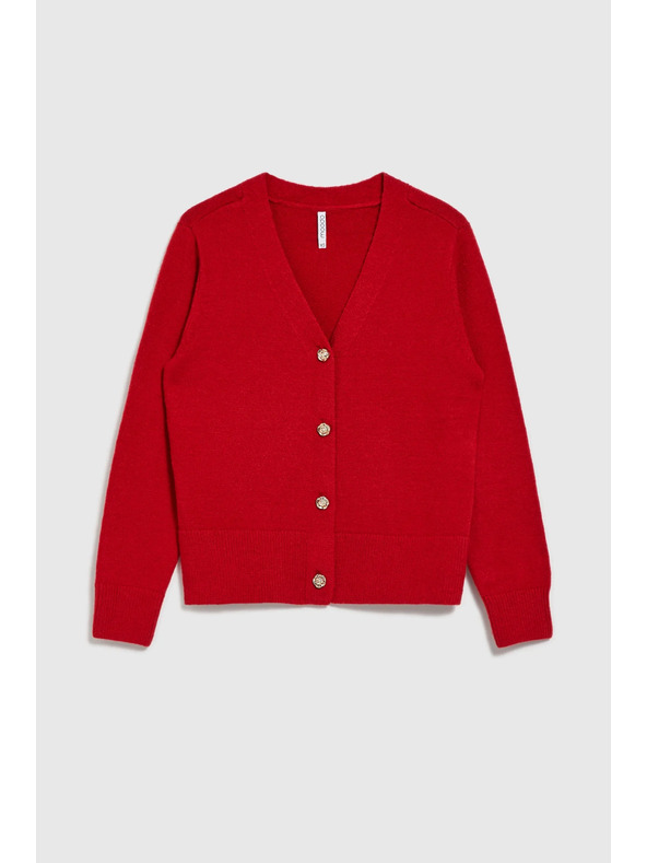 Moodo Kardigan s dugmadima u obliku ruže crvena Moodo