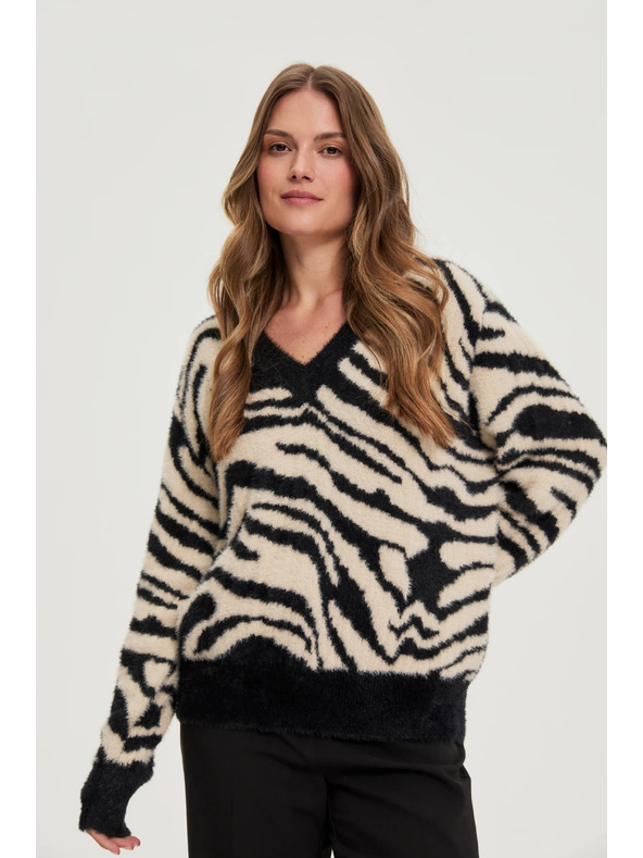 Moodo Uzorak pulover crna Moodo