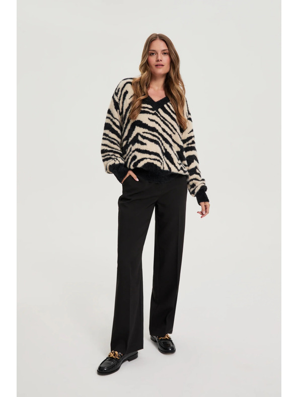 Moodo Uzorak pulover crna Moodo