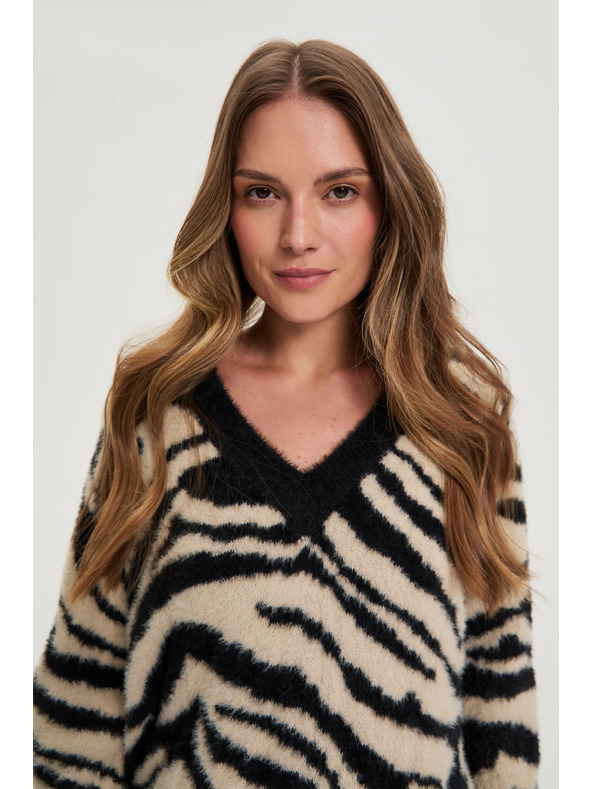 Moodo Uzorak pulover crna Moodo