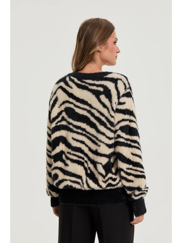 Moodo Uzorak pulover crna Moodo