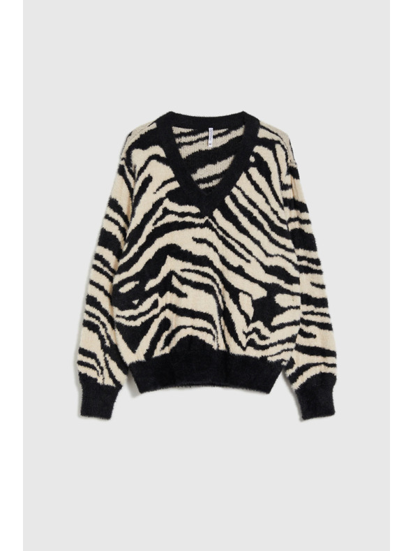 Moodo Uzorak pulover crna Moodo