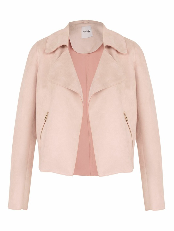 Orsay Svijetlo ružičasta ženska jakna od brušene kože ORSAY