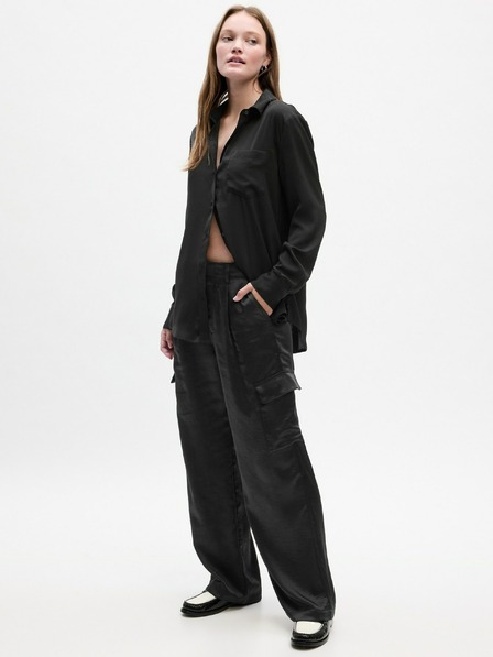 GAP Satenaste plisirane cargo hlače GAP