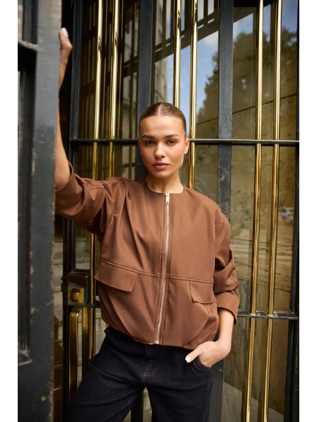 Moodo Kratka jakna smeđa Moodo