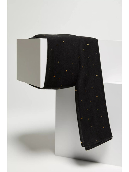 Moodo Šal sa zlatnim isprintom crni Moodo