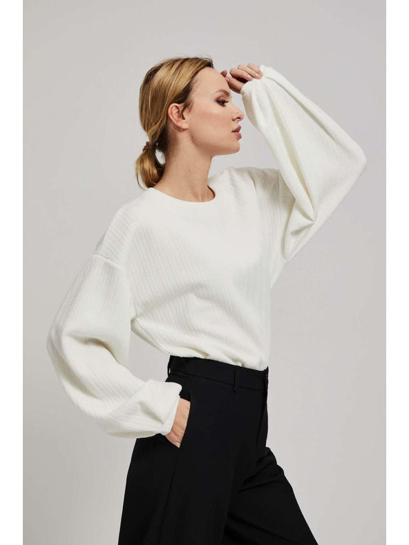 Moodo Dukserica s puhastim rukavima biserna Moodo