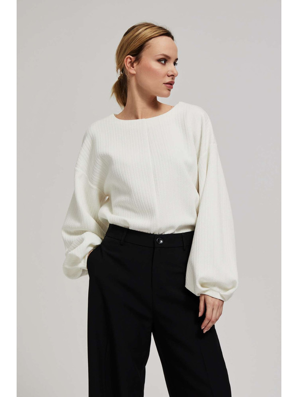 Moodo Dukserica s puhastim rukavima biserna Moodo