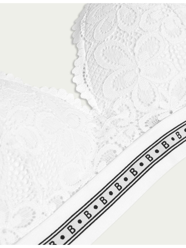 Marks & Spencer Dekolte grudnjak Cleo s čipkom, bez kostice Marks & Spencer bijela