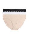 Marks & Spencer Pamučne bikini gaće s čipkom, set od 3 Marks & Spencer bež