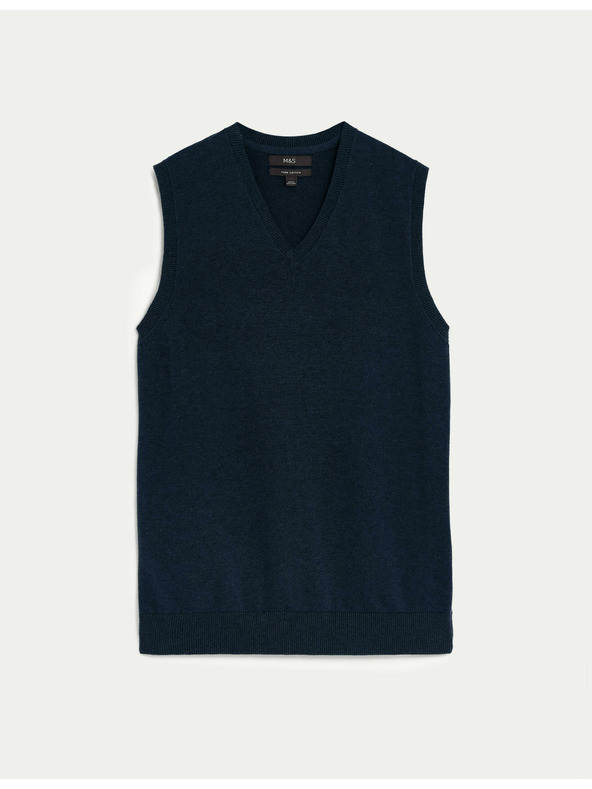 Marks & Spencer Mornarički džemper bez rukava od čistog pamuka Marks & Spencer