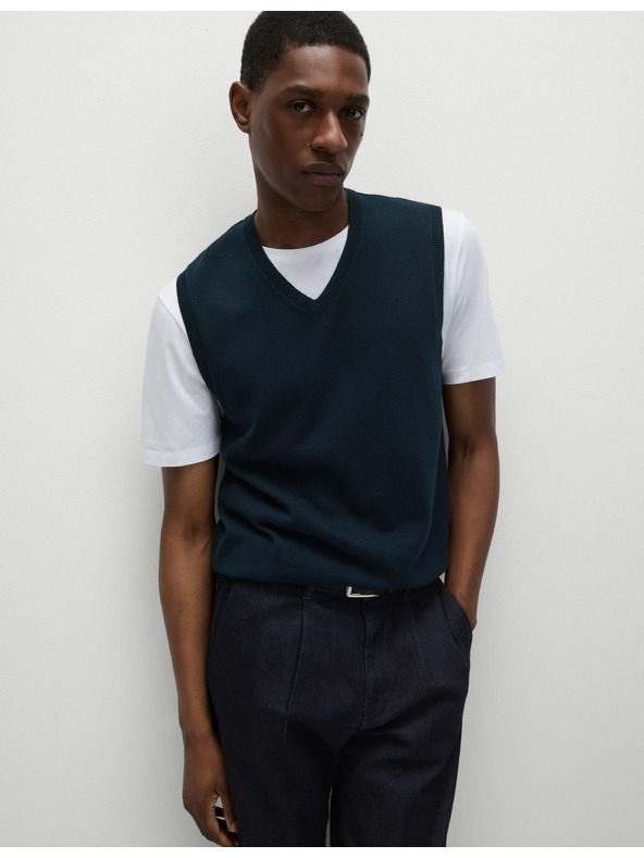 Marks & Spencer Mornarički džemper bez rukava od čistog pamuka Marks & Spencer