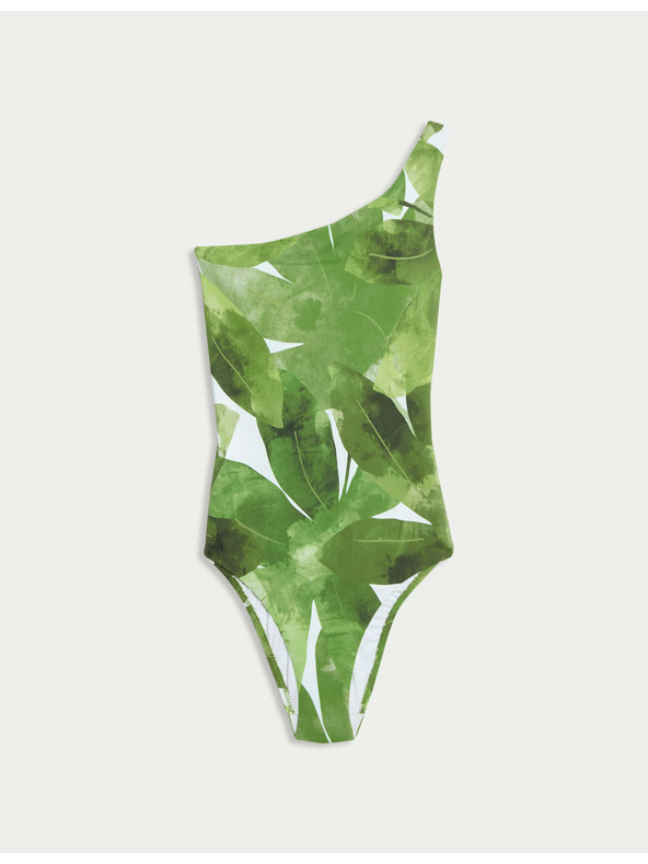 Marks & Spencer Tiskirane ojačane kupaće gaće na jedno rame Marks & Spencer zelena