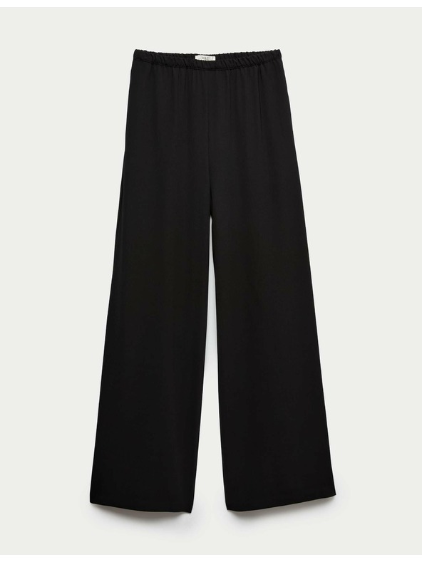 Marks & Spencer Marks & Spencer široke krep hlače s elastičnim strukom crne