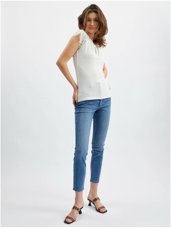 Orsay Bijela ženska majica s čipkastim detaljem ORSAY