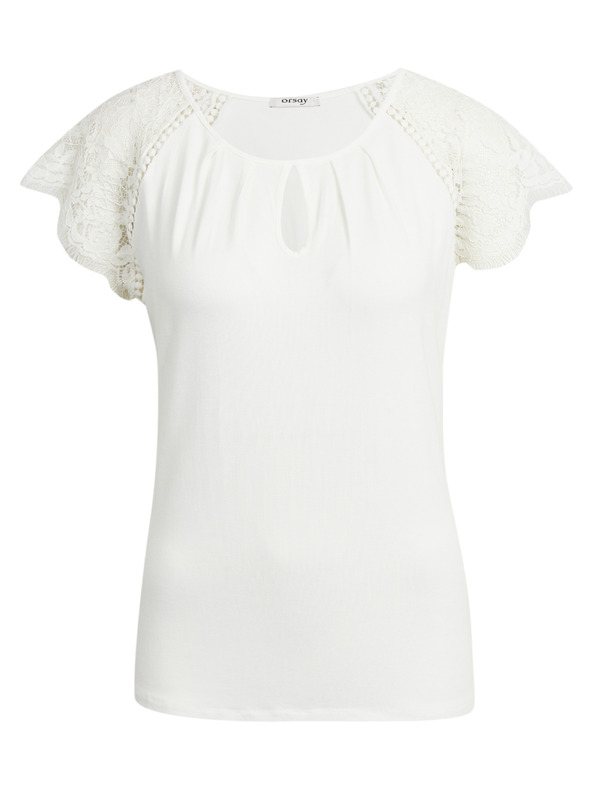 Orsay Bijela ženska majica s čipkastim detaljem ORSAY