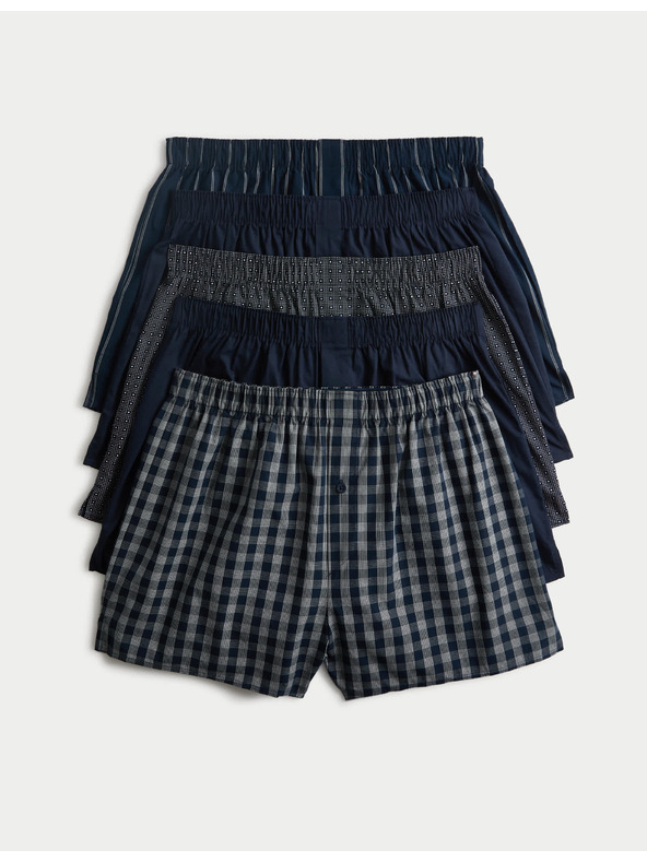 Marks & Spencer Set od pet muških kratkih hlača u tamnoplavoj i tamno sivoj boji Marksa Spencera