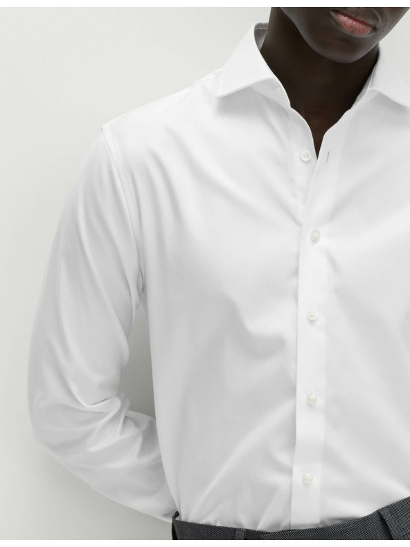 Marks & Spencer Marks & Spencer bijela uska košulja od pamučnog kepera s duplim manšetama