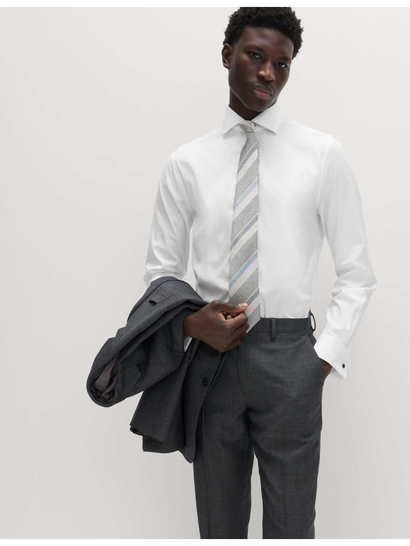 Marks & Spencer Marks & Spencer bijela uska košulja od pamučnog kepera s duplim manšetama