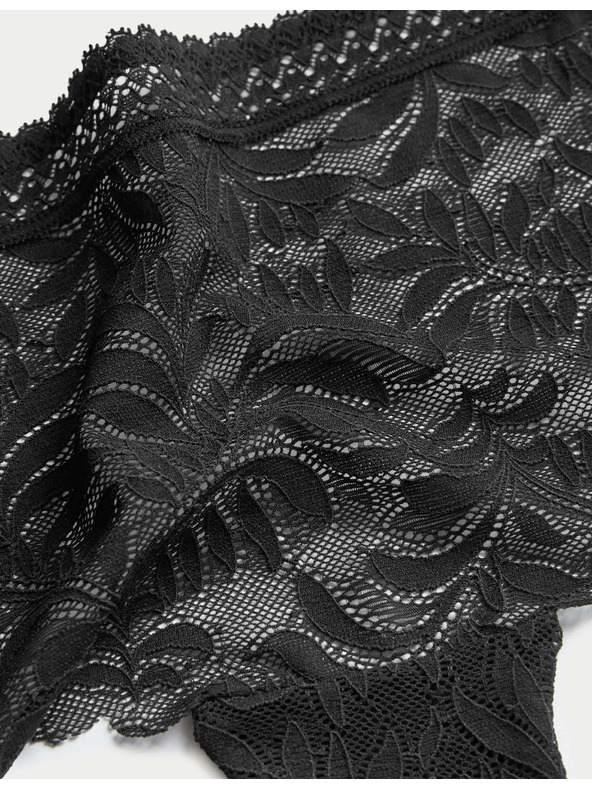 Marks & Spencer Komplet od tri ženske čipkaste gaćice s Flexifit™ tehnologijom u crnoj Marks & Spencer boji