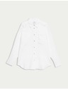Marks & Spencer Oversized košulja u stilu Girlfriend s ovratnikom, od čistog lana Marks & Spencer bijela
